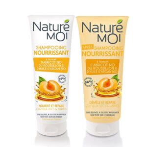 NatureMoi Set Șampon și Balsam pentru păr uscat cu extract de caise și ulei de argan