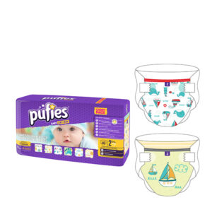 Pufies Scutece Baby Art 2 mini 3-6kg Carry Pack WHALE AHOY 46 buc