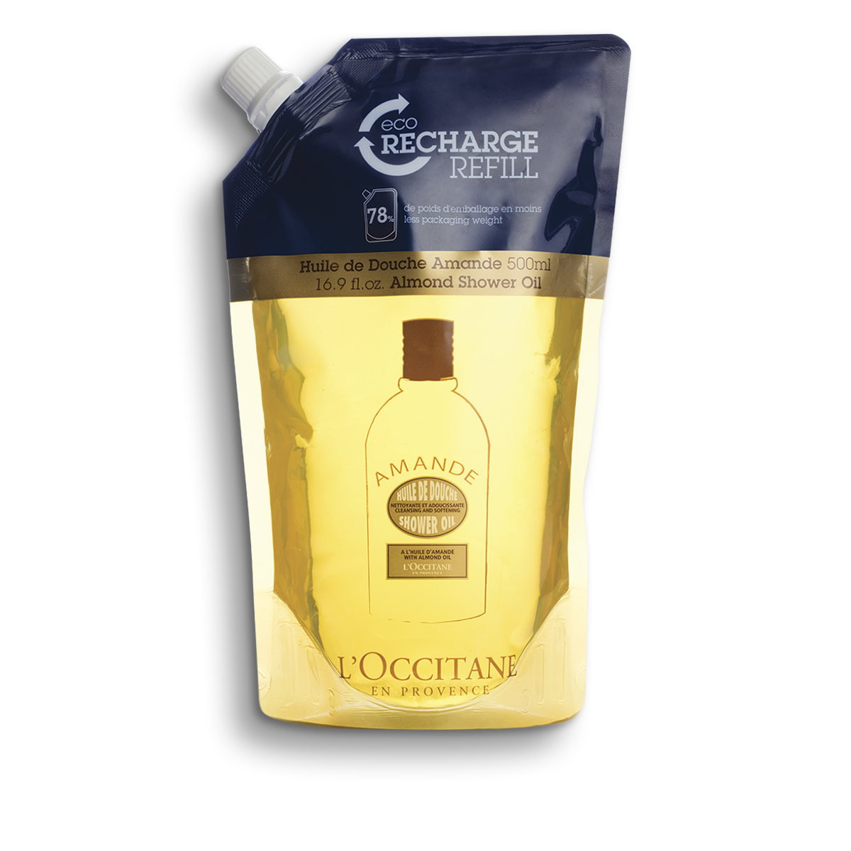 L'Occitane Rezerva Ulei de dus cu extract de Migdale - format mare 500ml