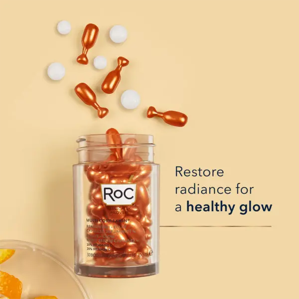 RoC Multi Correxion Revive + Glow ser vitamin activă de noapte în capsule 30buc