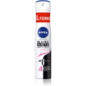 Nivea Black & White Invisible Clear spray anti-perspirant pentru femei 200 ml